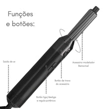 Carregar imagem no visualizador da galeria, PREMIUM Cinza c/ Preto - Escova 5 em 1 Multiuso 220V - Seca, Modela, Alisa e Penteia