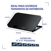 Carregar imagem no visualizador da galeria, Base Cooler Notebook Dual Fan 17 Ergonômica com Cooler Duplo