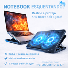 Carregar imagem no visualizador da galeria, Base Cooler Notebook Dual Fan 17 Ergonômica com Cooler Duplo