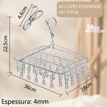 Carregar imagem no visualizador da galeria, Varal de 40 Prendedores em Inox Prático e Retrátil