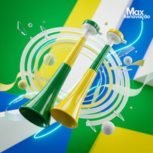 Carregar imagem no visualizador da galeria, Corneta Brasil Barulhenta – Acessório do Torcedor da Copa do Mundo