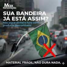 Carregar imagem no visualizador da galeria, Bandeira do Brasil para Vidro de Carro – Edição Especial Torcedor Max Renovação