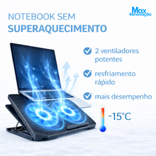 Carregar imagem no visualizador da galeria, Base Cooler Notebook Dual Fan 17 Ergonômica com Cooler Duplo