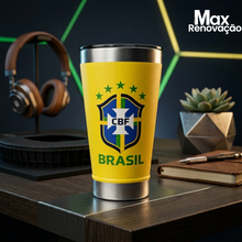Carregar imagem no visualizador da galeria, Copo Térmico Brasil Amarelo 473ml Max Renovação