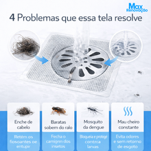 Carregar imagem no visualizador da galeria, Pacote com 10 Telas Protetoras para Ralos com Adesivo Descartável