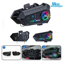 Carregar imagem no visualizador da galeria, Intercomunicador Bluetooth V10 para Capacete – Som Hi-Fi, Redução de Ruído e LED RGB