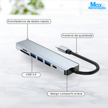 Carregar imagem no visualizador da galeria, Hub Adaptador USB-C 7 em 1 HDMI 4K Alumínio Premium