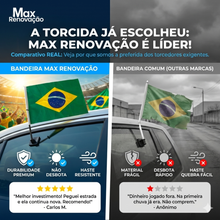 Carregar imagem no visualizador da galeria, Bandeira do Brasil para Vidro de Carro – Edição Especial Torcedor Max Renovação