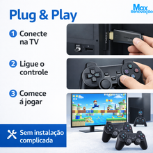 Carregar imagem no visualizador da galeria, Game Stick 4K Retrô 2 Controles s/ Fio e 10 mil Jogos