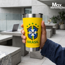Carregar imagem no visualizador da galeria, Copo Térmico Brasil Amarelo 473ml Max Renovação