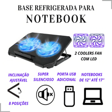 Carregar imagem no visualizador da galeria, Base Cooler Notebook Dual Fan 17 Ergonômica com Cooler Duplo