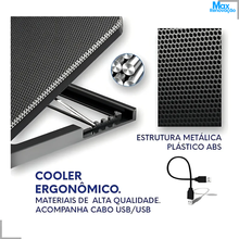 Carregar imagem no visualizador da galeria, Base Cooler Notebook Dual Fan 17 Ergonômica com Cooler Duplo