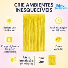 Carregar imagem no visualizador da galeria, Cortina Metalizada Franja Verde e Dourada Max Renovação