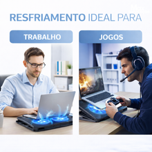 Carregar imagem no visualizador da galeria, Base Cooler Notebook Dual Fan 17 Ergonômica com Cooler Duplo