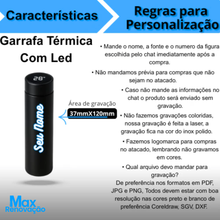 Carregar imagem no visualizador da galeria, Garrafa Térmica Digital Rosa Personalizada na Max Renovação