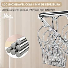 Carregar imagem no visualizador da galeria, Varal de 40 Prendedores em Inox Prático e Retrátil