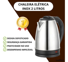 Carregar imagem no visualizador da galeria, Chaleira Eletrica 1,8 Litros em Inox com Trava de Segurança e Desligamento Automático 127v