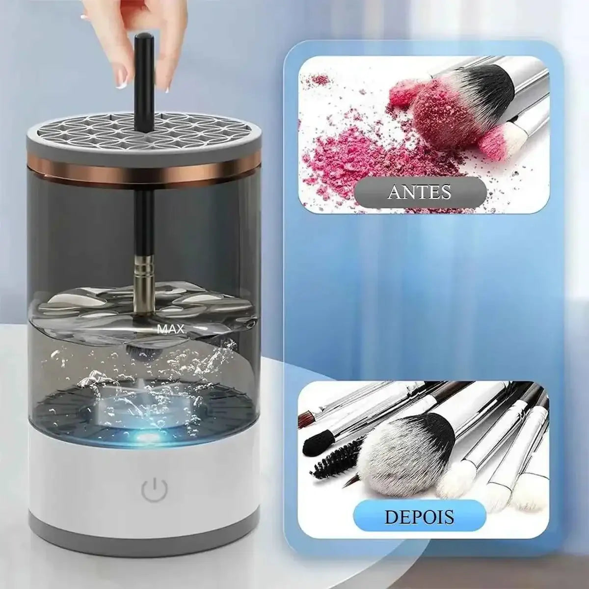 LIMPADOOR DE PINCEL ELÉTRICO AUTOMÁTICO - LAVE E HIGIENIZE