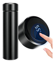 Carregar imagem no visualizador da galeria, Garrafa Personalizada Térmica com LED e Termômetro (500ml) - Preto