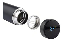Carregar imagem no visualizador da galeria, Garrafa Personalizada Térmica com LED e Termômetro (500ml) - Preto