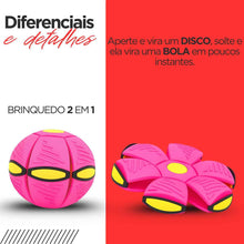 Carregar imagem no visualizador da galeria, BOLA MÁGICA 2 EM 1: VIRA DISCO VOADOR COM LED! DIVERSÃO TOTAL