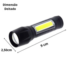 Carregar imagem no visualizador da galeria, Mini Lanterna de Bolso Luz Branca e Luz Lateral Bateria Recarregável LAN-7006