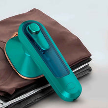 Carregar imagem no visualizador da galeria, Mini Ferro de Passar a Vapor Portátil 30W Verde-Escuro Viagem