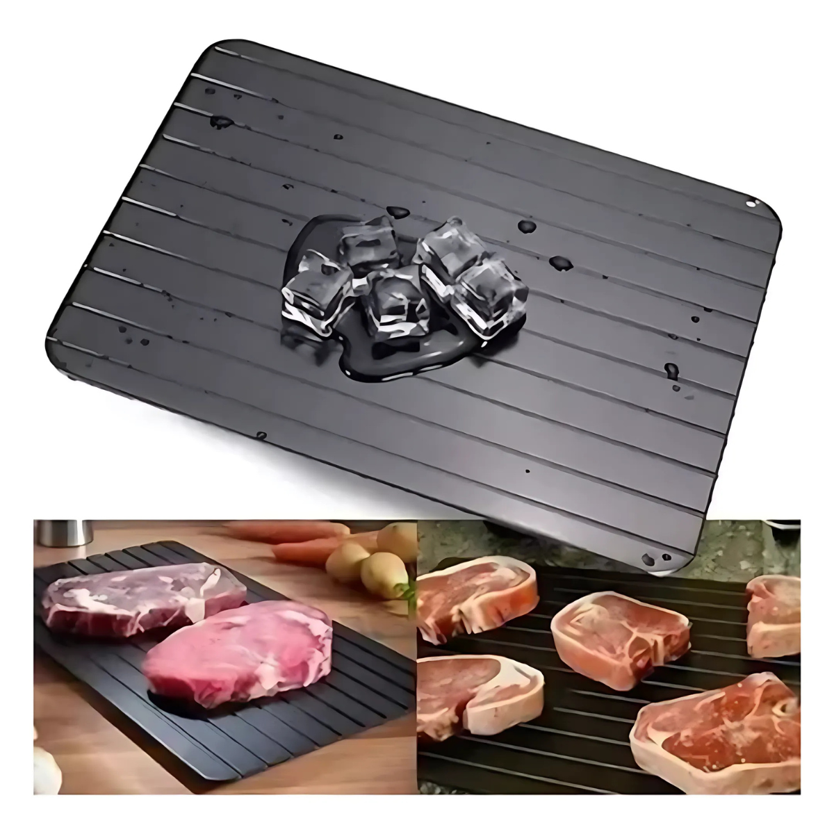Kit Conjunto de Facas Profissionais 6 Peças + Tábua de Descongelamento Rápido