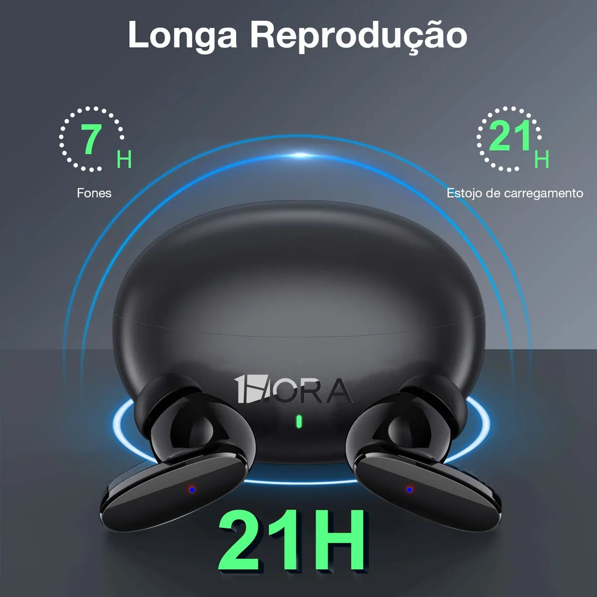Preto - Fone de Ouvido Bluetooth 5.3 AUT205 – Intra‑auricular Confortável com Microfone