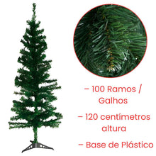 Carregar imagem no visualizador da galeria, Árvore de Natal 100 Ramos Pinheiro Verde 120cm
