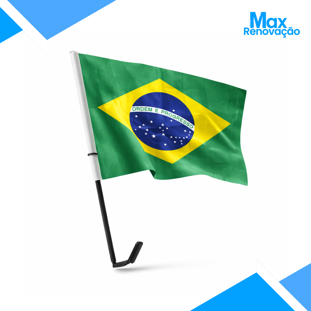 Bandeira do Brasil para Vidro de Carro – Edição Especial Torcedor Max Renovação