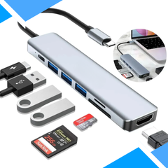 7-in-1 USB-C Hub Adapter 4K HDMI Premium Aluminum