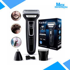 3-in-1 Shaver Electric Shaver Nose and Ear Hair Trimmer Rechargeable USB Black and Blue