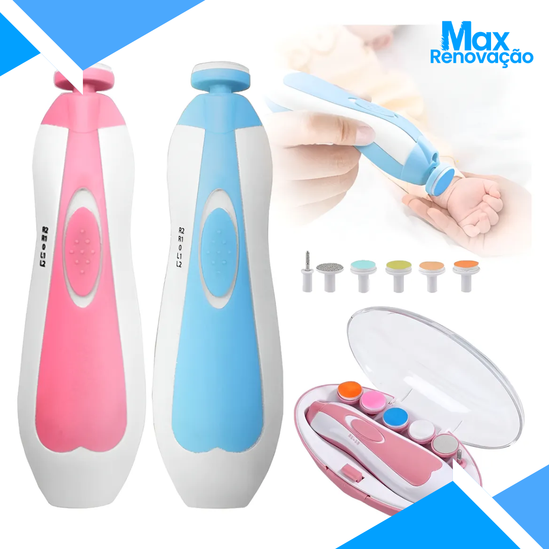 Aparador de Unhas Elétrico Infantil Seguro Rosa- Max Renovação