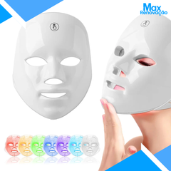 Máscara Facial LED 7 Cores Fototerapia Pele! - Max Renovação