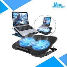 Carregar imagem no visualizador da galeria, Base Cooler Notebook Dual Fan 17 Ergonômica com Cooler Duplo
