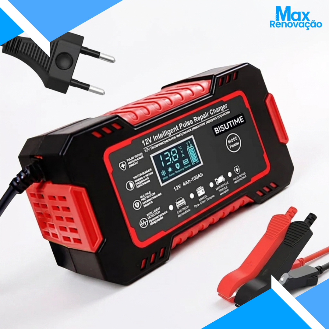 Carregador de Bateria 12V 6A Inteligente Bivolt com LCD