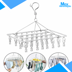 Stainless Steel Clothesline with 40 Clips - Practical and Retractable