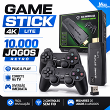 Carregar imagem no visualizador da galeria, Game Stick 4K Retrô 2 Controles s/ Fio e 10 mil Jogos
