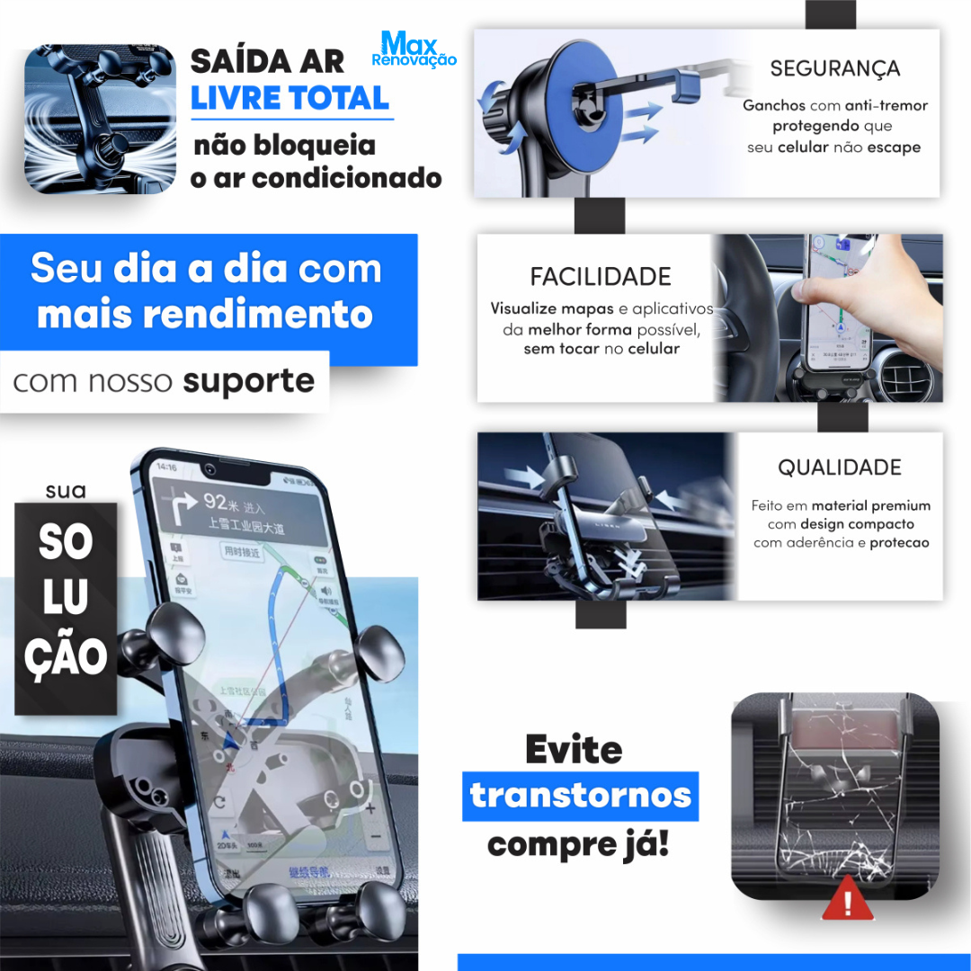 Suporte Celular Magnético 360° Universal - Max Renovação