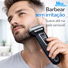 Carregar imagem no visualizador da galeria, Máquina De Barbear 3 Em 1 Barbeador Elétrico Shaver Aparador De Pelos Do Nariz E Orelhas Recarregável Usb Cor Preto E Azul

