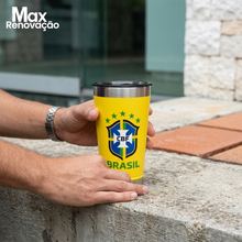 Carregar imagem no visualizador da galeria, Copo Térmico Brasil Amarelo 473ml Max Renovação
