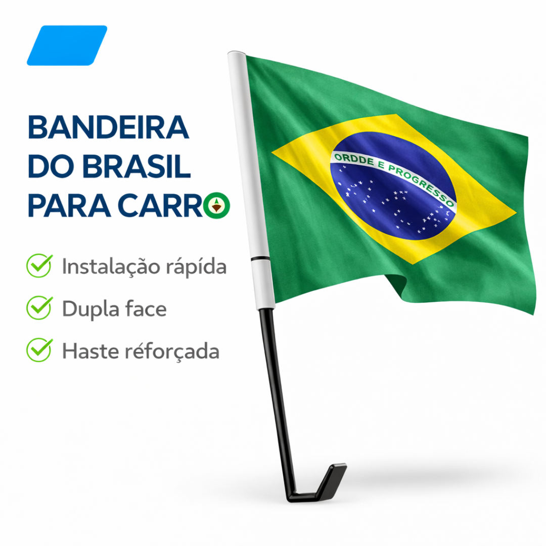 Bandeira do Brasil para Vidro de Carro – Edição Especial Torcedor Max Renovação