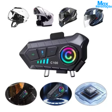Carregar imagem no visualizador da galeria, Intercomunicador Bluetooth V10 para Capacete – Som Hi-Fi, Redução de Ruído e LED RGB
