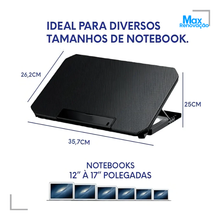 Carregar imagem no visualizador da galeria, Base Cooler Notebook Dual Fan 17 Ergonômica com Cooler Duplo
