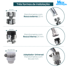 Carregar imagem no visualizador da galeria, Bico Torneira 360° 3 Jatos Economia Água - Max Renovação
