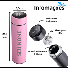 Carregar imagem no visualizador da galeria, Garrafa Térmica Digital Rosa Personalizada na Max Renovação
