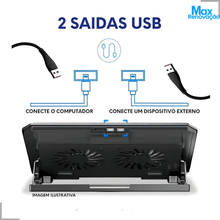 Carregar imagem no visualizador da galeria, Base Cooler Notebook Dual Fan 17 Ergonômica com Cooler Duplo
