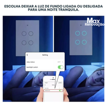 Carregar imagem no visualizador da galeria, Interruptor Inteligente Wi-Fi Touch Screen – Automação Residencial Sem Quebra-Quebra
