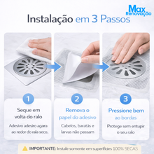 Carregar imagem no visualizador da galeria, Pacote com 10 Telas Protetoras para Ralos com Adesivo Descartável
